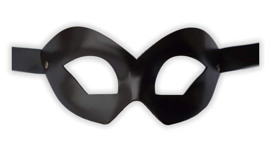 Black Venetian Leather Handcrafted 'Domino' : mask-shop.com